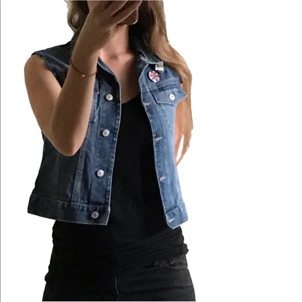 Gap jean denim cropped vest XS/S